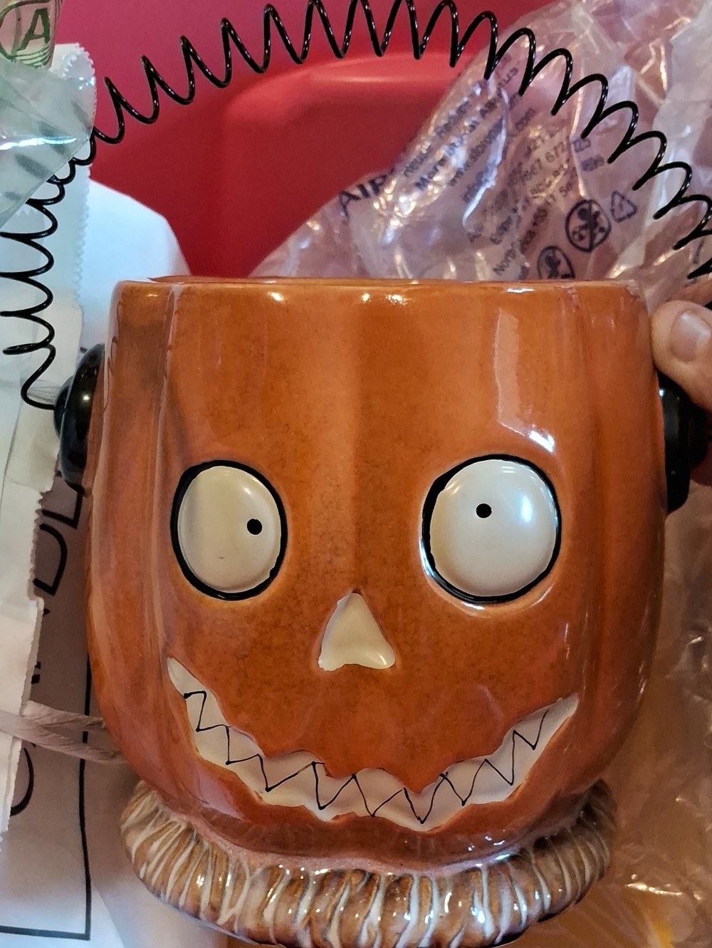 Halloween Jack-o'-Lantern Ceramic Candle Holder - Orange